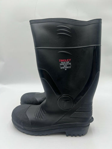 Tingley Pilot G2 Black PVC Rubber Work Boots Steel Toe Mens Size 7