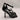 Women’s Versace Safety Pin heeled sandals Black Leather Size 36 Versace