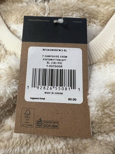 The North Face Youth Campshire Crew Top Vintage White Tribal Geo Print Size XL The North Face
