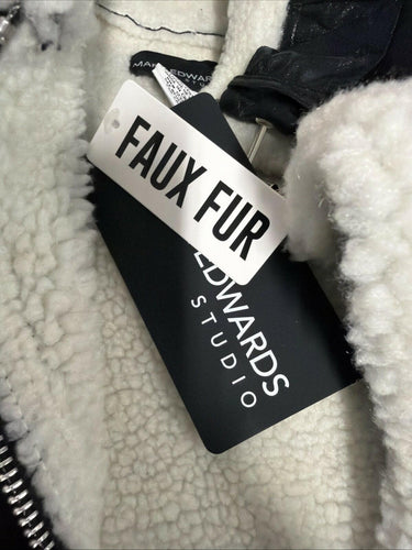 NWT Women’s Mark Edwards Studio Faux Fur Full Zip Black Vest Size XS Mark Edwards Studio