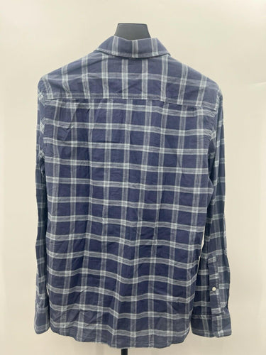 Faherty Brand Shirt Mens Plaid Blue Navy Light Blue Check Button Down S Faherty