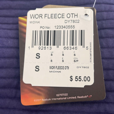 NWT Reebok Men Work Out Ready Fleece Hoodie, Midnight Ink Size S Reebok