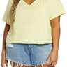 BP. Oversized Lace Trim T-Shirt in Yellow Lemonade  Size 1X BP.