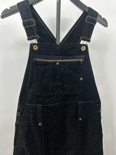 McQ Major dungaree Woman’s dress V-neck, gold eyelets front zip Size 40