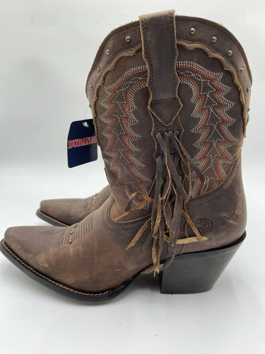 Durango Crush Women's Roasted Pecan Fringed Western Boots Size 9.5M