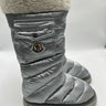 Women’s Moncler Gaia Metallic Quilted Pocket Snow Boots Sliver Nylon Size 37 Moncler