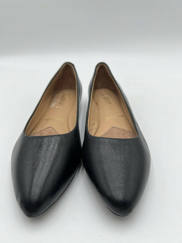 Trotters Signature Black Leather Pointed Flats Size 6.5