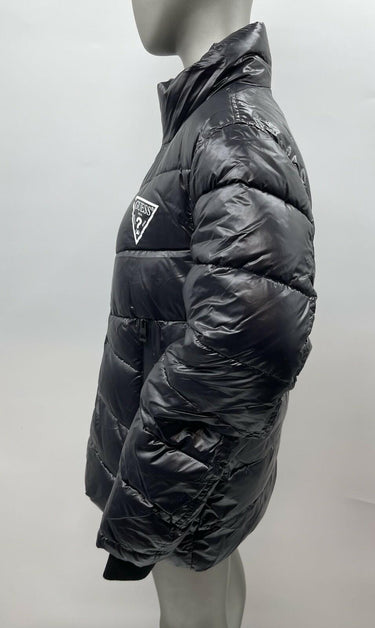 GUESS Men's Midweight Logo Oversized Zip Puffer Color Black Size M