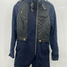 French Connection Women's Mixed Media Cutaway Coat Navy/Black Size 4 French Connection