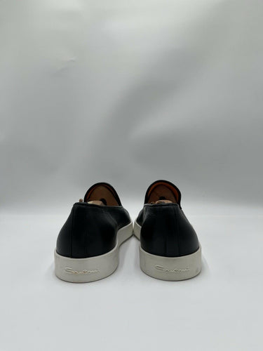 Men’s Santoni Atlantis slip-on loafers Black Leather Size 8