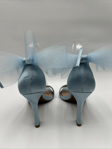 Kelly and Katie Women’s Nemira Sandal  Sky Blue Satin- Size 9.5 M Kelly And Katie
