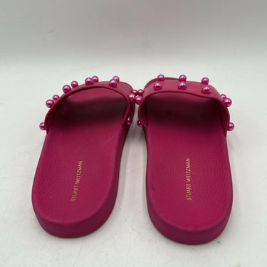 women’s Stuart Weitzman Superstud pool slide in hot pink size 8B Stuart Weitzman
