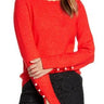 Women's Rachel Parcell Scalloped Crewneck Sweater, Size XX-Small - Red Rachel Parcell