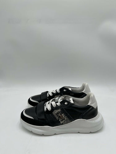 Cavalli Class by Roberto Cavalli Snakeskin-Embossed Woman's Leather Sneakers Size 39