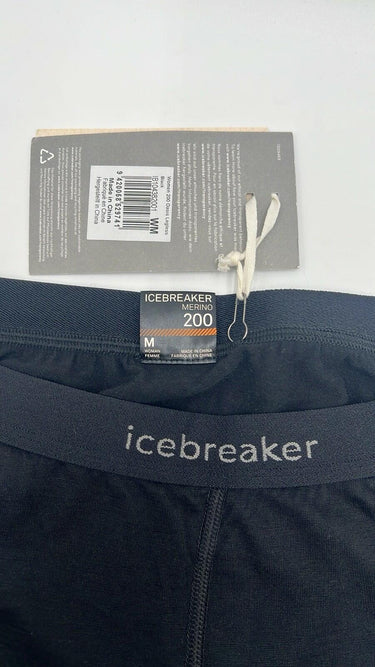 NWT Icebreaker Merino 200 Oasis Leggings Womens Black Base Layer Ski Hiking M Icebreaker