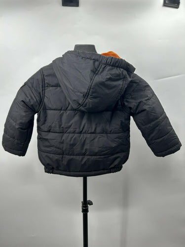 Timberland toddler black hooded puffer jacket Orange Lining 2T Timberland