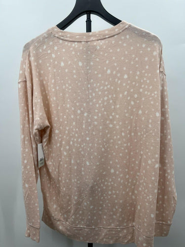 BP.  Sweatshirt Womens Pink Dot Print Hi Low Top Crewneck Size M BP