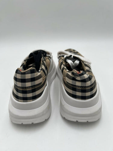 Women’s Burberry Regis Vintage Check Low Top Lace Up sneakers Size 38