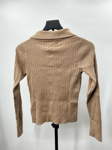 Heartloom ribbed knit Woman’s Sand Tee Four Button Size S Heartloom