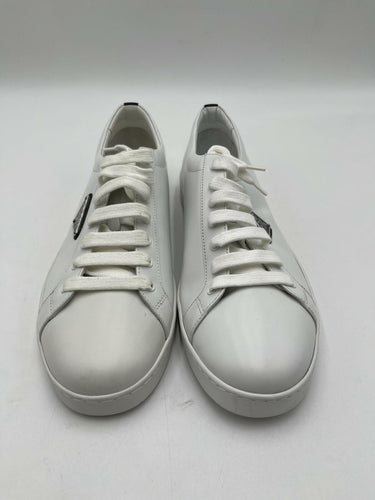 Men's Prada brushed White leather low-top Lace up sneakers Size 9UK PRADA