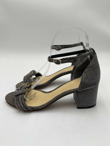 Alexandre Birman Vicky 60 Metallic Block-Heel Sandals Size 38