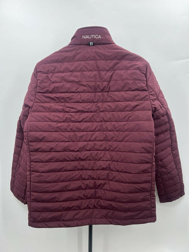 Nautica Performance Puffer Jacket Burgundy Wine Mens Size M NWT
