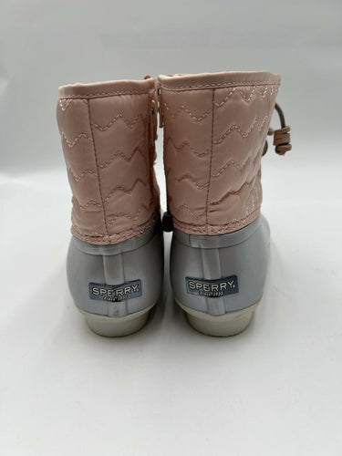 Sperry Saltwater Blush Pink Quilted Duck Boots Size 5