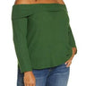 Plus Size Women's Bp. Off The Shoulder Knit Top, Size 1X - Green BP.