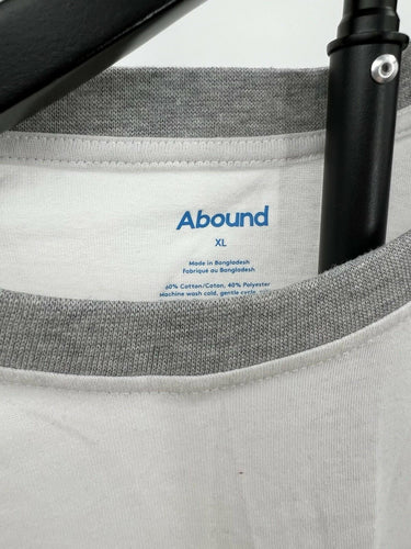 Abound Baseball T-Shirt Raglan White Gray Long Sleeve XL White