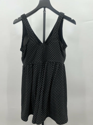 Miraclesuit Marais Swim Dress Womens Polka Dot Black Twist Front 1Pc - Size 16W