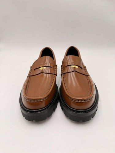 Celine Margaret Triomphe Chunky Loafers in polished bull leather Size 41