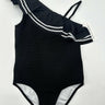 Janie and Jack girl's swimsui Texture Black Fabric White Rac Ruffle 10 Janie and Jack
