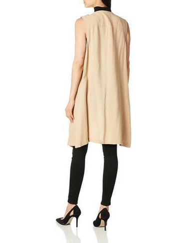 BCBGeneration Sleeveless Draped Front Vest Sand SIZE L BCBGeneration