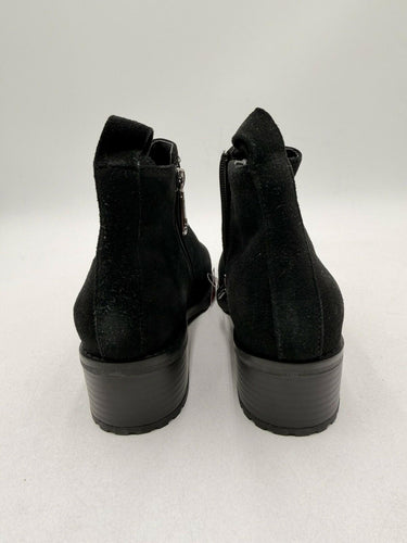 BLONDO WOMEN'S SAMARA ANKLE SIDE ZIP BOOT BLACK SUEDE SIZE 7.5M