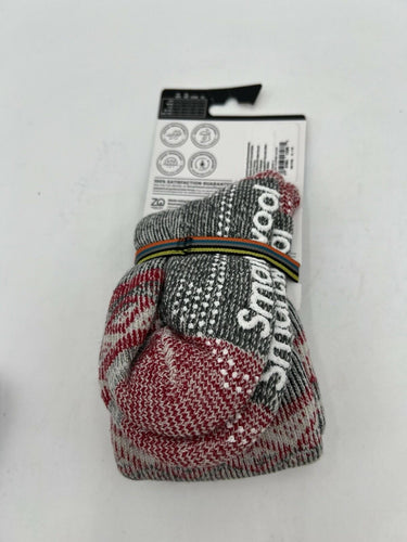 Smartwool Everyday Socks Gray Red Fair Isle Merino Wool Ankle Unisex NWT S