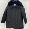 NWT Sam Edelman Women’s Asymmetrical Stretch Faux Fur Parka, Black Size L Sam Edelman
