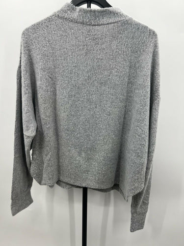 Abound Sweater Womens Gray Mock Neck Boucle Cozy Long Sleeve Oversized NEW L