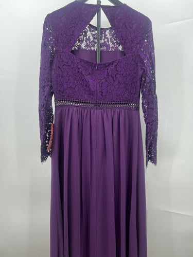 Truth & Fable Dress Womens L Purple Lace Maxi Long Sleeve Formal Boho L Truth & Fable