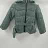 NWD Tahari Girl Faux Fur Full Zip Winter Jacket w/Beanie Mint Green Size 5 Tahari