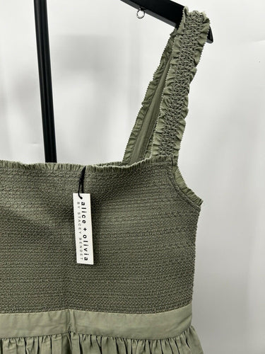 Alice + Olivia Barrett dress in a sage green Fit/Flare Silhouette Womans Size 14
