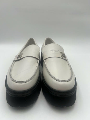 Amiri PS23WFL002 White Leather MA Platform Loafers Womens Size 8