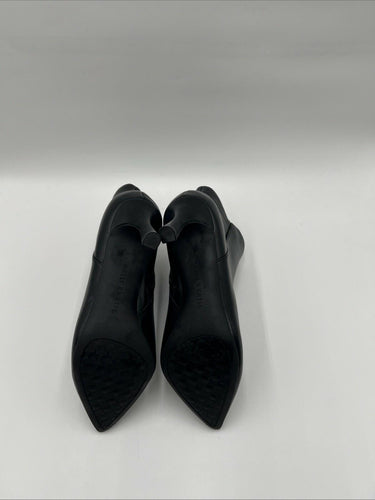 Kelly & Katie EVIA Black Faux Leather Pointed Toe Side Zip Booties, Size 7W Kelly & Katie