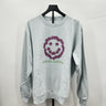 Designs Untitled crewneck Woman sweatshirt Light Blue Flower Smiley Face Size M Designs Untitled