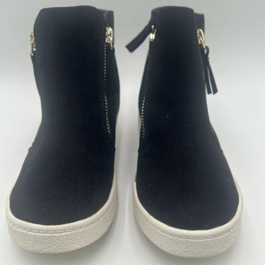 Mix No. 6 HIEDI Black Fabric Side Zip Mid Top Wedged Sneakers Kids Size 2 M Mix No. 6