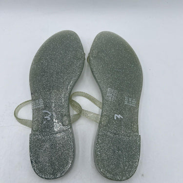 Stuart Weitzman Sawyer Jelly Slides sparkly silver glitter transparent Size 7B Stuart Weitzman