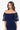 Xscape Women's Evening Gown Off-the-Shoulder Neckline, Puff Sleeves, Navy, 10 Xscape