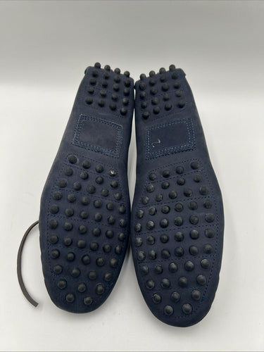 Men's Saks Fifth Avenue navy blue woven suede driving loafers Size 10.5 Saks Fifth Avenue