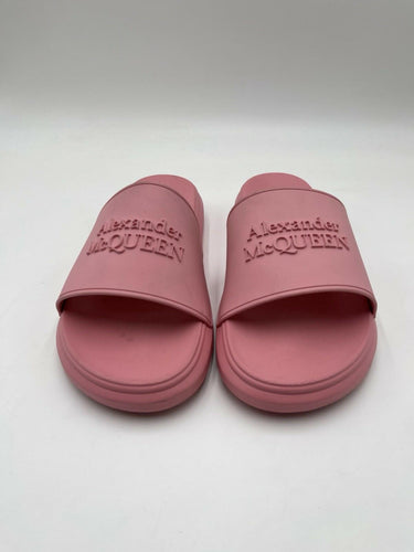 Alexander McQueen women's logo slide sandals in pastel pink Size 39 Alexander