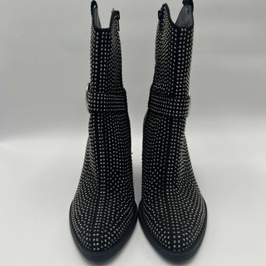 Mix No. 6 Women's Brently Western Boot Black Studded Suede Size 7.5 M Mix No. 6