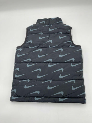 NIKE Girls puffer vest Full Zip Allover Logo Color Balck Size 6X